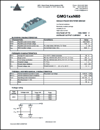 GMG112N60SS datasheet: 1200 V  single-phase rectifier bridge GMG112N60SS