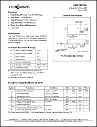 HWF1681RA datasheet: 15 W L-band GaAs power FET HWF1681RA