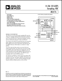 AD1876JN datasheet: 16-Bit 100 kSPS Sampling ADC AD1876JN