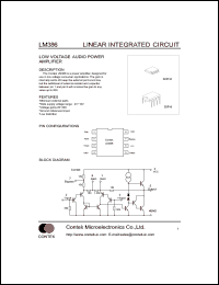 LM386 datasheet: Low voltage audio power amplifier. Supply voltage range: 4V-12V. LM386