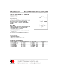 LP2951P datasheet: 100 mA low-dropout voltage regulator. Feedback tied to 5V tap an output tied to output sense(Vout=5V) and Vshutdown<=0.8V.. Accuracy 2.0%. LP2951P