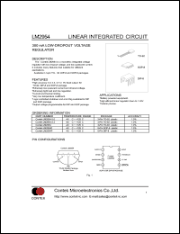 LM2954-3.0 datasheet: 300 mA low-dropout voltage regulator. Output voltage: 2.97V(min), 3.0V(typ), 3.03V(max). Supply voltage Vcc: -0.3V to +30V. LM2954-3.0