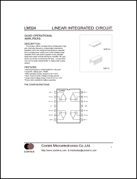 LM324 datasheet: Quad operatioal amplifier. LM324