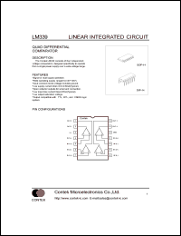 LM339 datasheet: Quad differential comparator LM339
