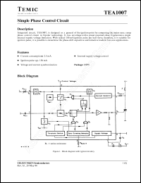 TEA1007 datasheet: Simple phase control circuit TEA1007