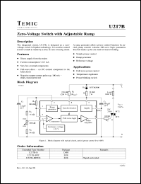 U217B-B datasheet: Zero-voltage switch with adjustable ramp U217B-B