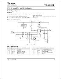 TBA120T datasheet: FM IF amplifier and demodulator TBA120T