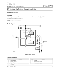 TEA8172 datasheet: TV vertical deflection output amplifier TEA8172