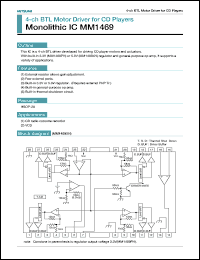 MM1469XH datasheet: 4-ch BTL motor driver for CD players MM1469XH