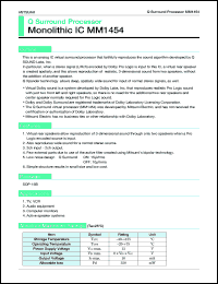 MM1454 datasheet: Q surround processors MM1454