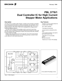 PBL3776/1NS datasheet: Dual controller IC for high current stepper motor applications PBL3776/1NS