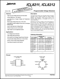 ICL8212CTY datasheet: Programmable voltage detector, high output current capability ICL8212CTY