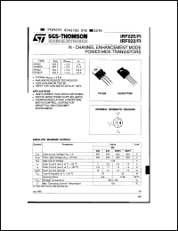 IRF822 datasheet: N-channel enhancement mode power MOS transistor, 500V, 2.8A IRF822