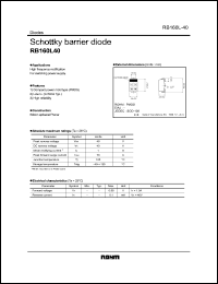 RB160L40 datasheet: Schottky barrier diode, 40V, 1A RB160L40