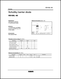 RB160L60 datasheet: Schottky barrier diode, 60V, 1A RB160L60