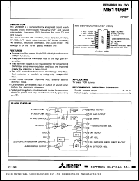 M51496P datasheet: VIF and SIF functions for color TV and VCR teners M51496P