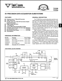 TC530CPL datasheet: 5V precision data acquisition subsystems. TC530CPL