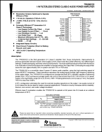 TPA2001D2PWP datasheet:  1-W STEREO CLASS-D AUDIO POWER AMPLIFIER TPA2001D2PWP