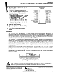 TPA2000D2EVM datasheet:  FILTERLESS 2-W CLASS-D AUDIO POWER AMP TPA2000D2EVM