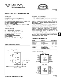 TC682EOA datasheet: Inverting voltage doubler TC682EOA