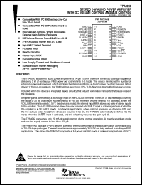 TPA0242EVM datasheet:  STEREO 2-W AUDIO POWER AMP WITH DC VOLUME AND MUX CONTROL TPA0242EVM