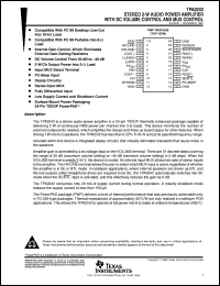 TPA0242PWPR datasheet:  STEREO 2-W AUDIO POWER AMP WITH DC VOLUME AND MUX CONTROL TPA0242PWPR