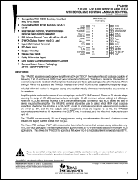 TPA0232EVM datasheet:  STEREO 2-W AUDIO POWER AMP WITH DC VOLUME AND MUX CONTROL TPA0232EVM