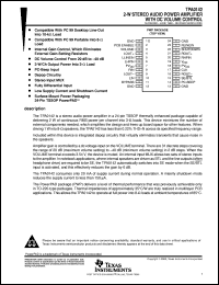 TPA0142PWP datasheet:  2W STEREO APA WITH DC VOLUME CONTROL TPA0142PWP