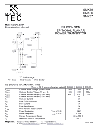 SMX35 datasheet: Silicon NPN epitaxial planar power transistor. SMX35