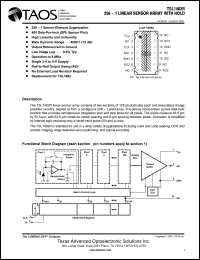 TSL1402R datasheet: 256 x 1 linear sensor array with hold. Operation to 8 MHz. Single 3V to 5V supply. TSL1402R