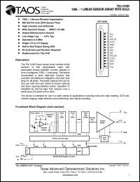 TSL1410R datasheet: 1280 x 1 linear sensor array with hold. Operation to 8 MHz. Single 3V to 5V supply. TSL1410R