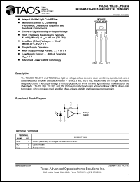 TSL260 datasheet: IR light-to-voltage optical sensor. Feedback resistor = 16 MOhm. TSL260