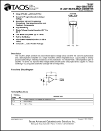 TSL267 datasheet: High-sensitivity IR light-to-voltage converter. TSL267