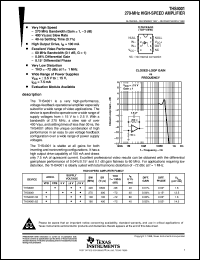 THS4001EVM datasheet:  270-MHZ HIGH-SPEED AMPLIFIER THS4001EVM