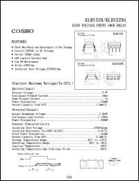 KLH1529 datasheet: 5V high voltage, photo CMOS relay KLH1529