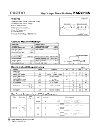 KAQV214S datasheet: 5.0V, 1A high voltage relay KAQV214S