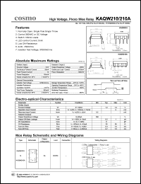 KAQW210 datasheet: 5.0V, 1A high voltage relay KAQW210