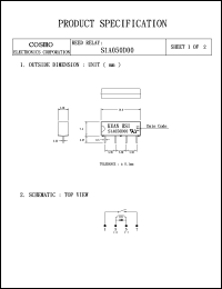 S1A050D00 datasheet: Reed relay S1A050D00