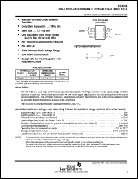 RC4559DR datasheet:  DUAL HIGH-PERFORMANCE OPERATIONAL AMPLIFIER RC4559DR