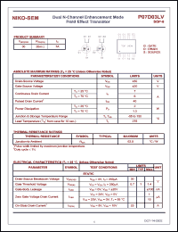 P07D03LV datasheet: 30V; 7A N-channel logic level enhancement mode field effect transistor P07D03LV