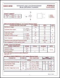 P3055LD datasheet: 25V; 12A N-channel logic level enhancement mode field effect transistor P3055LD