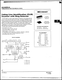 MC145447DW datasheet: Calling line identification (CLID) receiver with ring detector MC145447DW