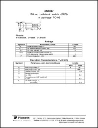 2N4987 datasheet: Silicon unilateral switch 2N4987