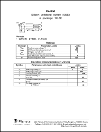 2N4990 datasheet: Silicon unilateral switch, 30V, 175mA 2N4990