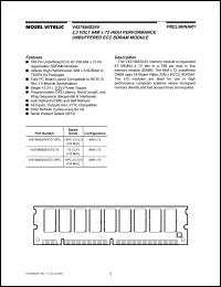 V437464S24VXTG-75PC datasheet: 3.3V 64M x 72 high performance unbuffered ECC SDRAM module V437464S24VXTG-75PC