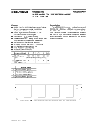 V826632G24SXTG-A1 datasheet: 256MB DDR unbuffered SODIMM 2.5V 32M x 64 V826632G24SXTG-A1