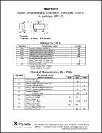 MMBT6028 datasheet: Silicon programmable unijunction transistor (PUTs). Anode-to-cathode voltage +-40V. MMBT6028