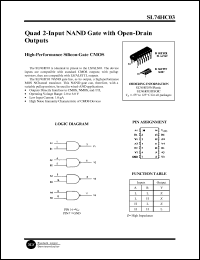 SL74HC03D datasheet: Quad 2-input NAND gate with open-drain outputs. High-performance silicon-gate CMOS. SL74HC03D