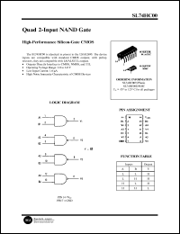 SL74HC00D datasheet: Quad 2-input NAND gate.  High-performance silicon-gate CMOS. SL74HC00D