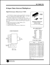 SL74HC151N datasheet: 8-input data selector/multiplexer. High-performance silicon-gate CMOS. SL74HC151N